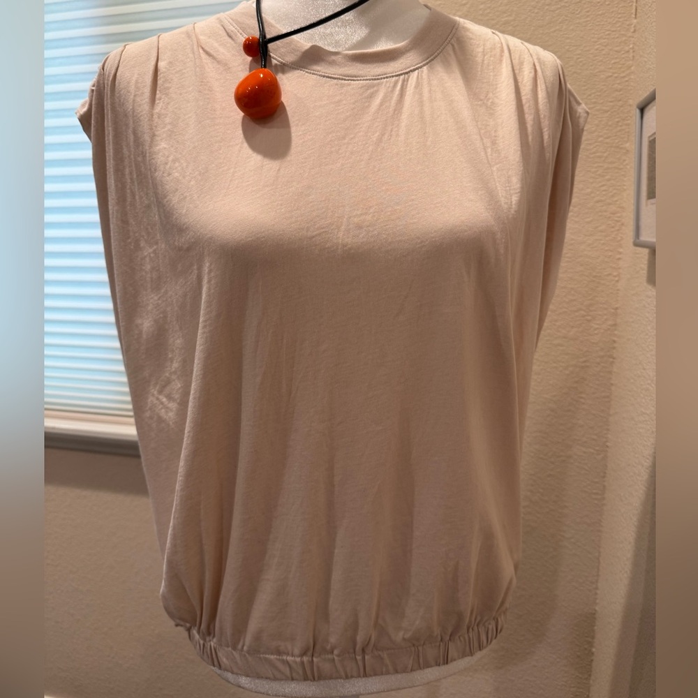 Anthropologie Cream Sleeveless Top